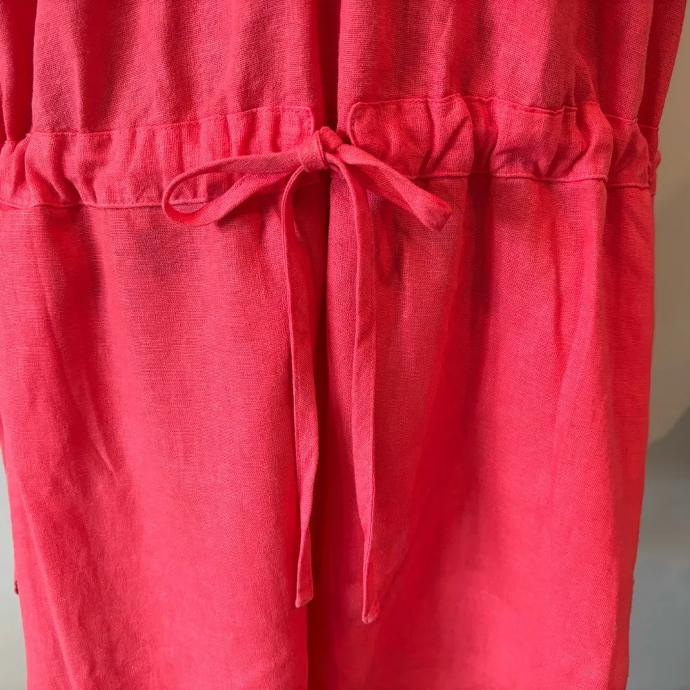 Women's Short Sleeve Romper - Universal Thread™ Coral Size Large - Linen Blend - Image 6