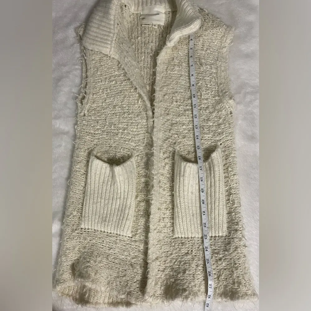 Cream Textured Cardigan Sweater - Image 8