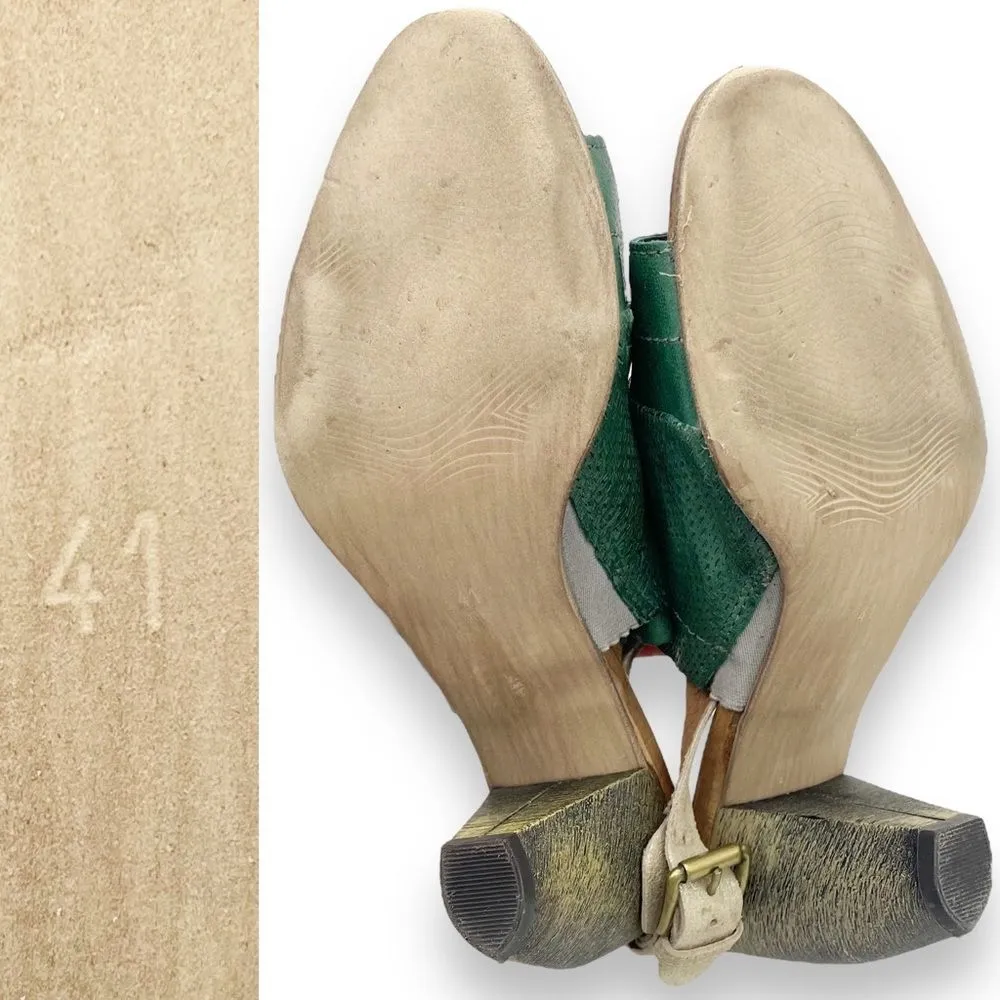 Miz Mooz Millicent Emerald Green Leather Slingback Sandals Size EU 41 US 9.5-10 - Image 13