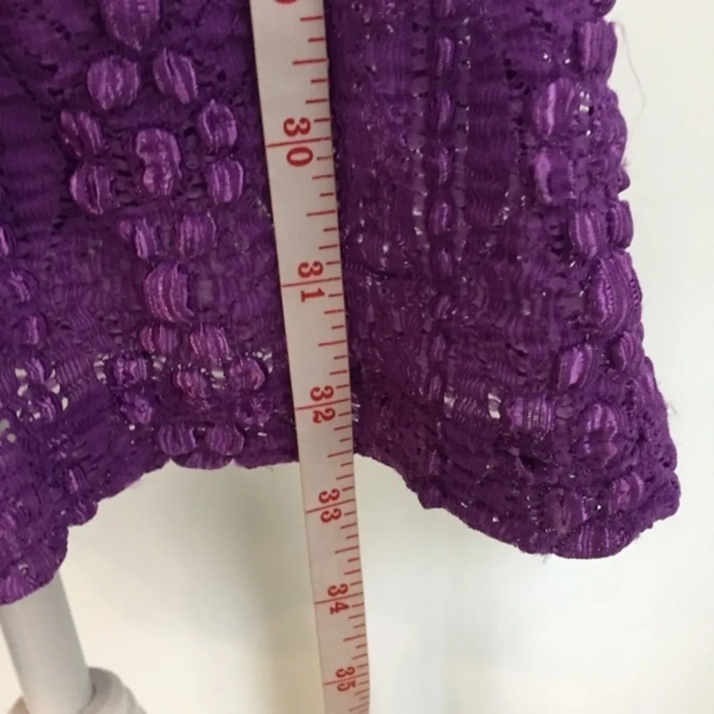 Purple Crochet Textured Blouson Stretchy Dress - Image 6