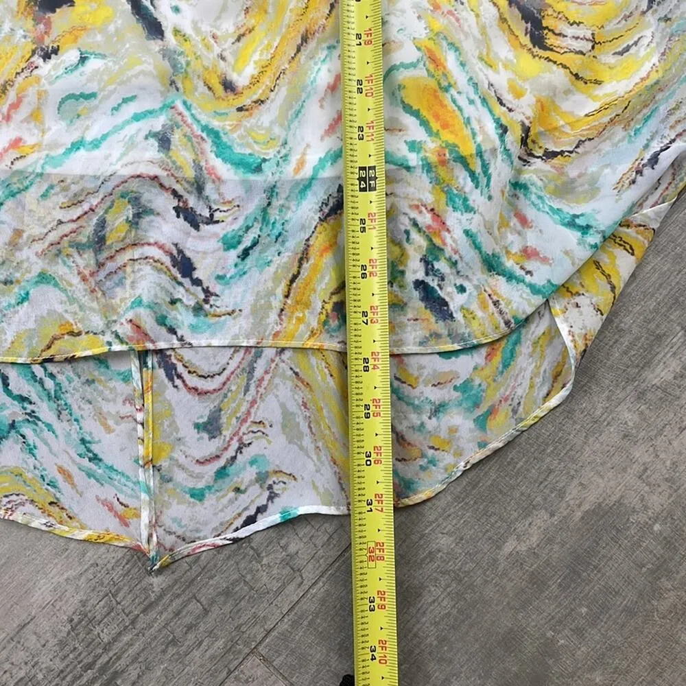 NWT. JENNIFER LOPEZ marble swirl metallic trim sleeveless top. Size 0X - Image 9