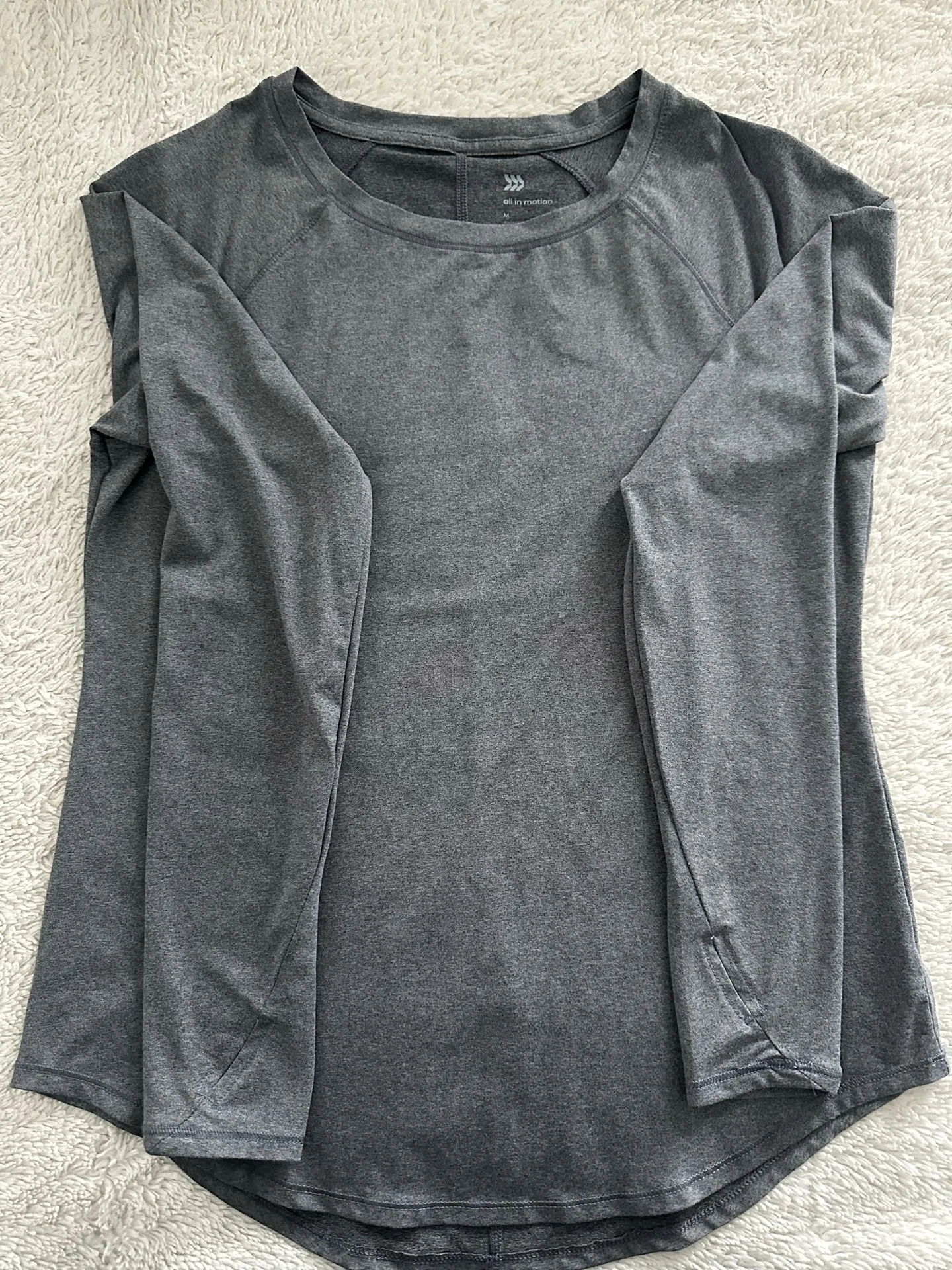 All In Motion Grey Medium Long Sleeve Athletic Crewneck Tee with Thumbholes - Image 8