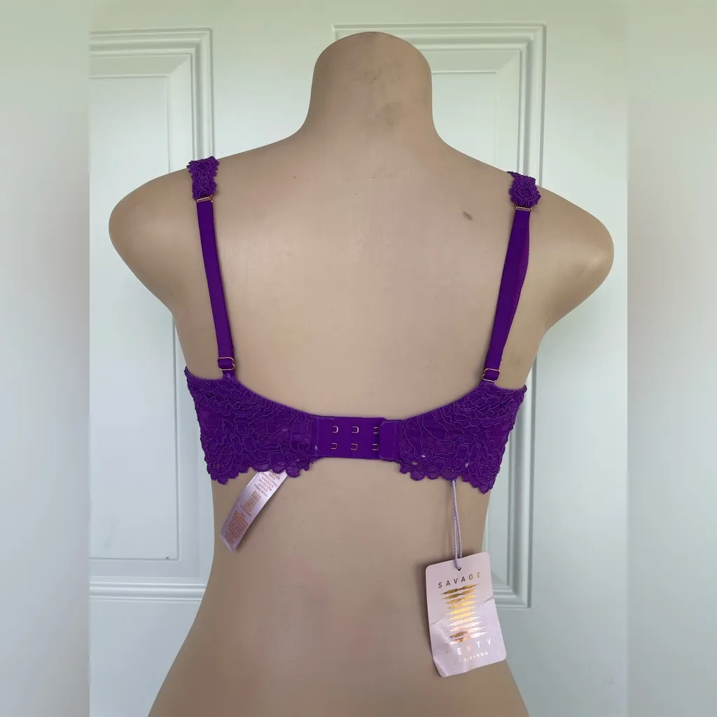 Savage X Fenty Vibrant Purple Lace Lingerie Size undefined - Image 3