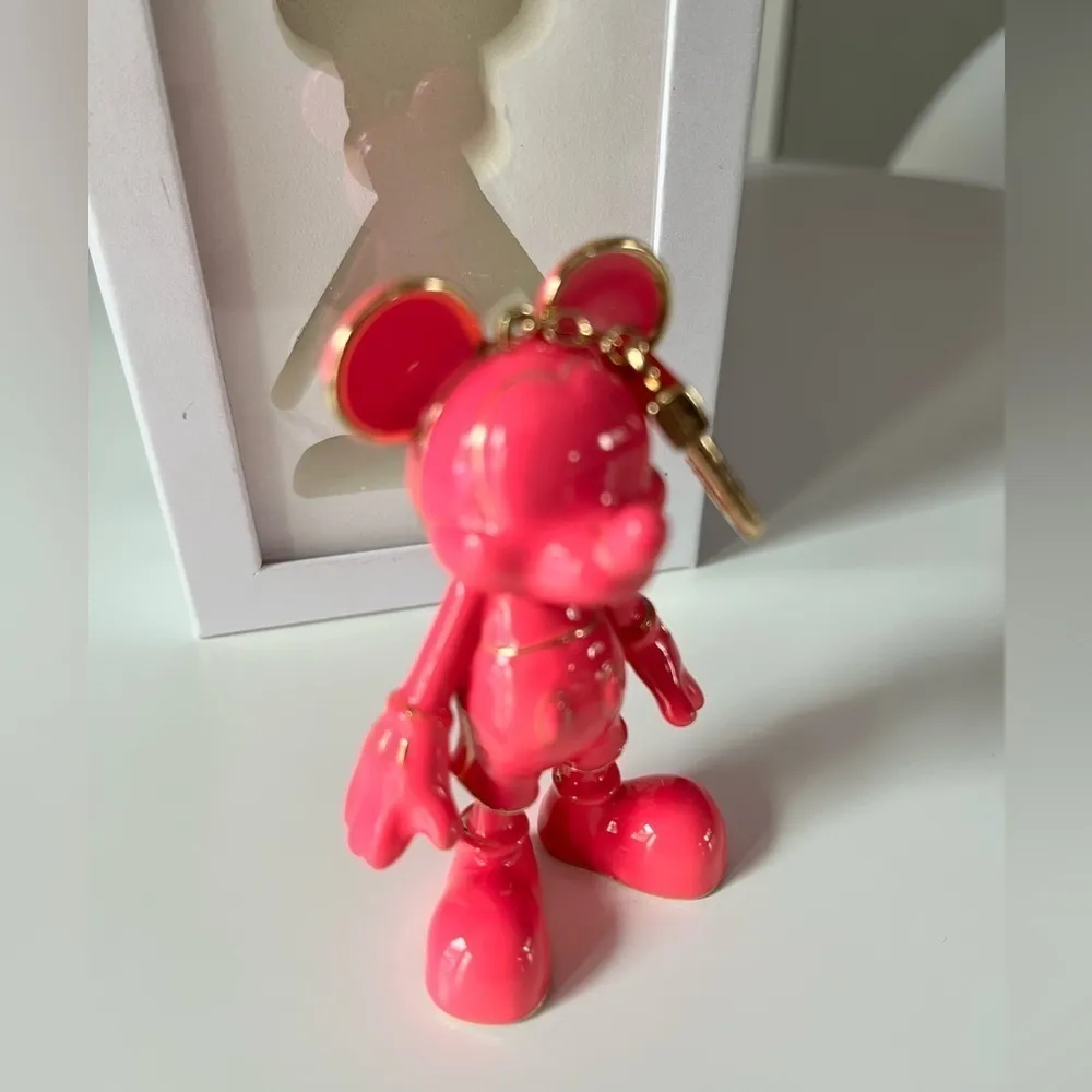 BaubleBar x Disney Hot Pink Mickey Mouse Bag Charm Keychain NIB - Image 4
