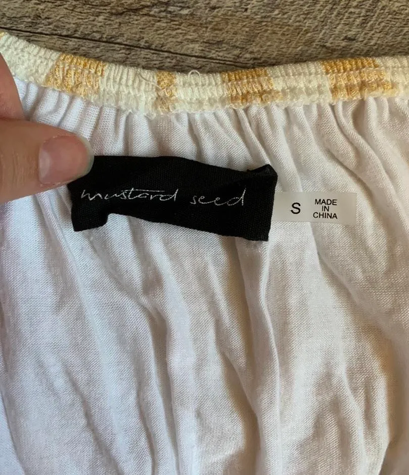 Striped Ruffle OTS Crop Top - Image 5