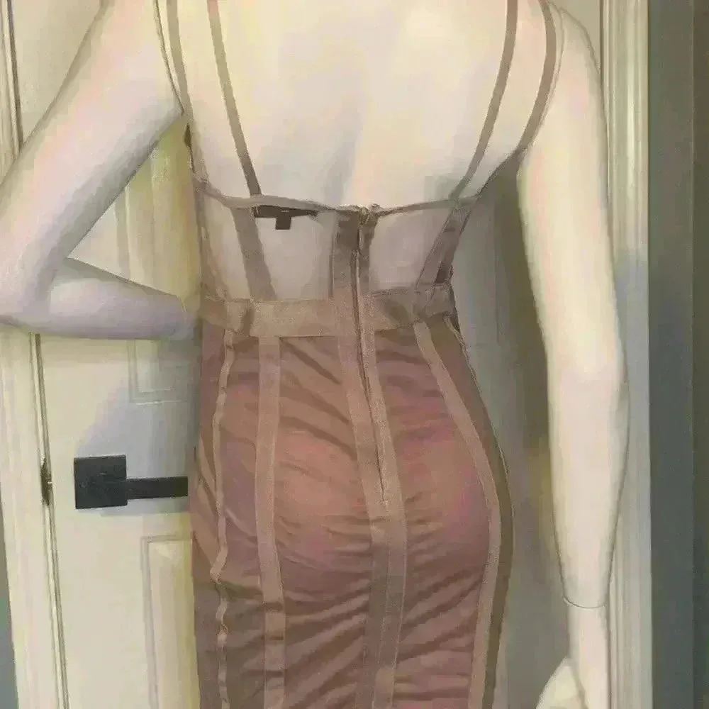 Misguided Women’s Mesh Bandage Corset Detail Mini Dress stretchy material. - Image 8