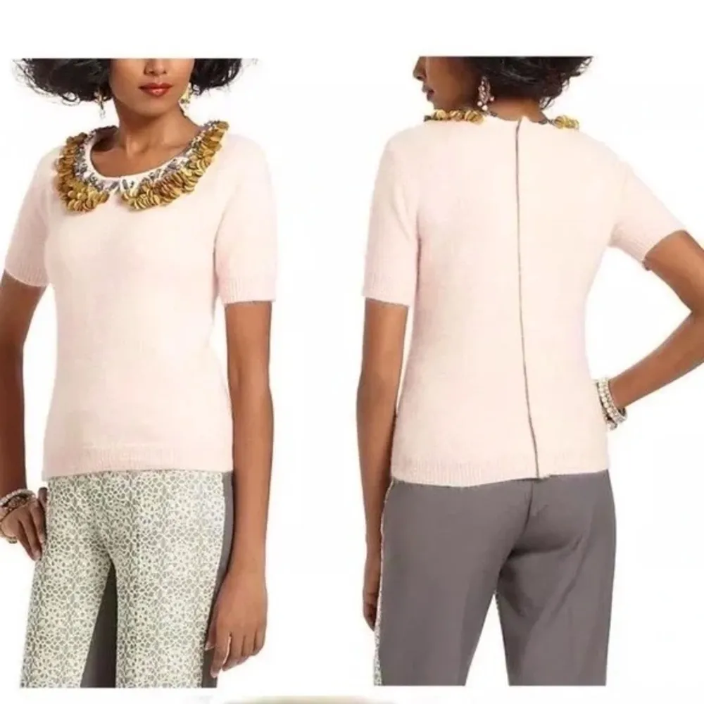 Corey Lynn Calter angora wool blend soft sweater knit embellished top as seen on - Image 3