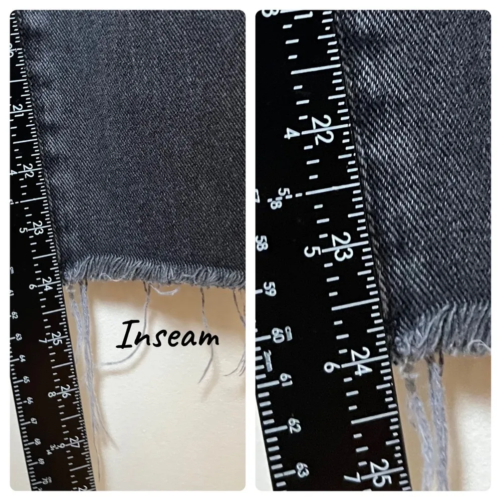 Black Wash Cotton‎ Ripped Distressed Mom Jeans Size 23 - Image 7