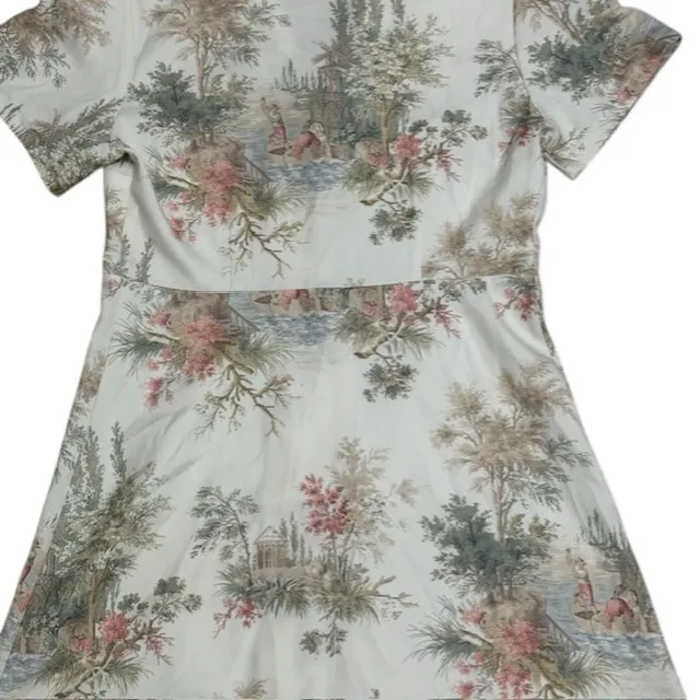 Cider Floral Tapestry Print Mini Dress Short Sleeve Button Down Cottagecore Sz L - Image 14
