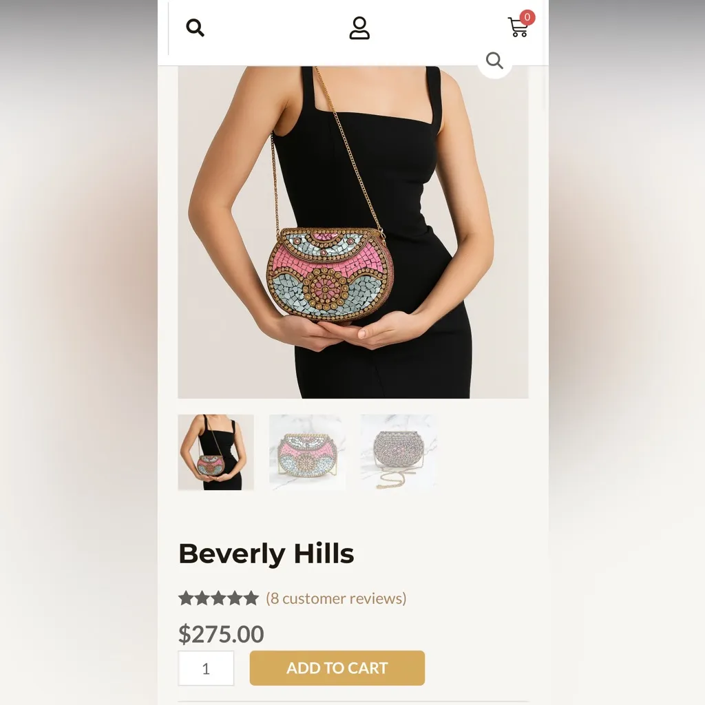 RAMLA Beverly Hills Pink & Blue Mosaic Clutch Mini Bag — The Mosaic Muse - Image 3