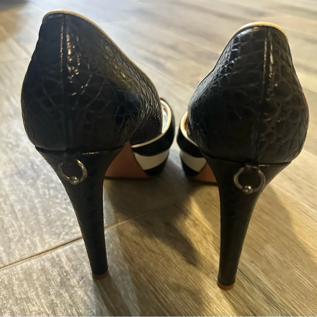 Guillaume Hinfray Made In Italy Purple Black Pump Heels Quiet Luxury Size 38.5 - Image 3