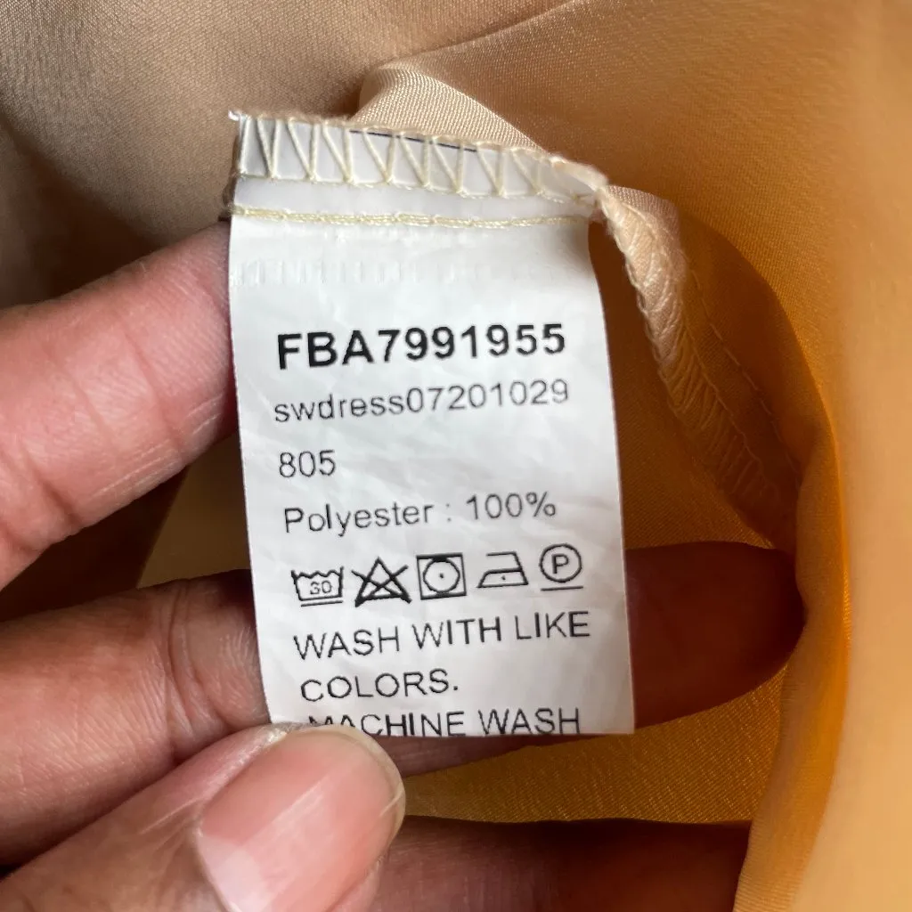 Women's Cream Tan Lined Tulle Puff Sleeve Babydoll Dress Barbie Fairycore Medium - Image 10