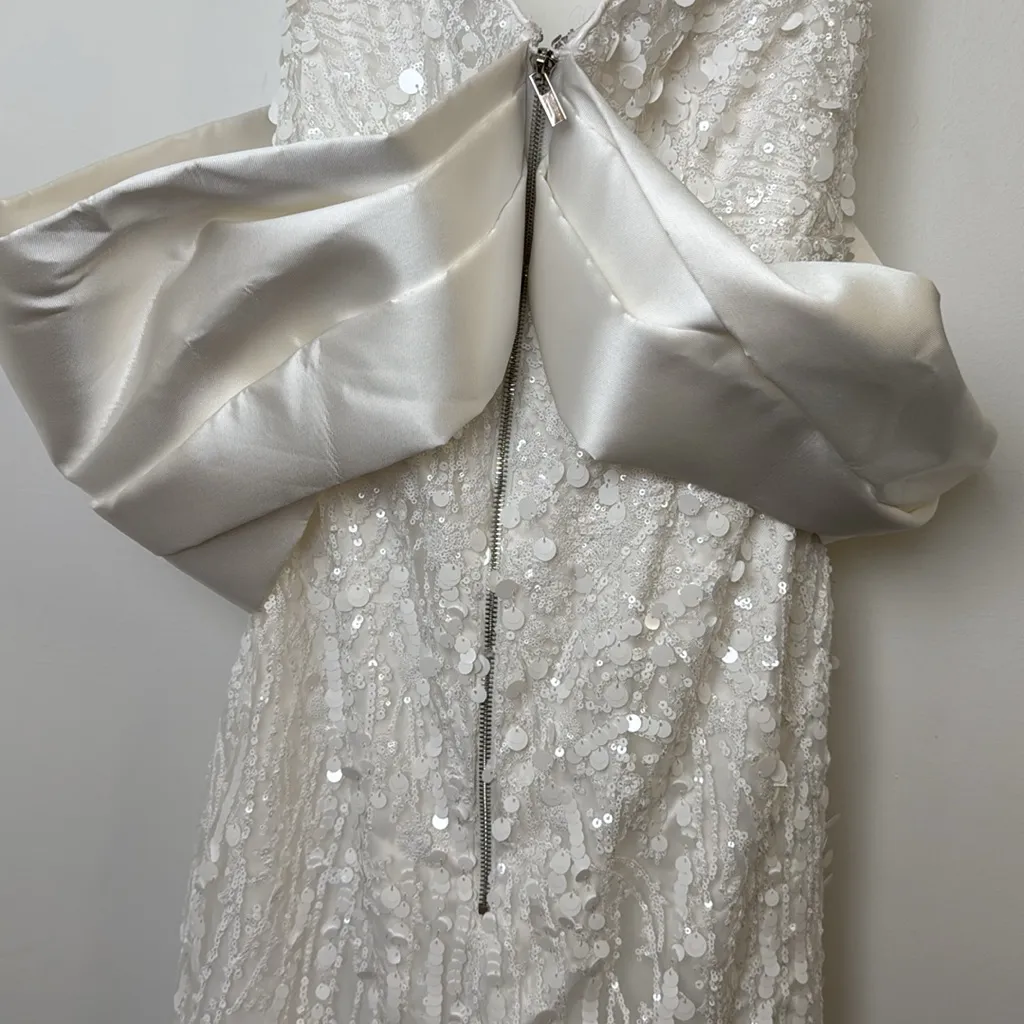 Eliya The Label Tanya Off The Shoulder Sequin Midi Dress White NWT Sz XL - Image 10