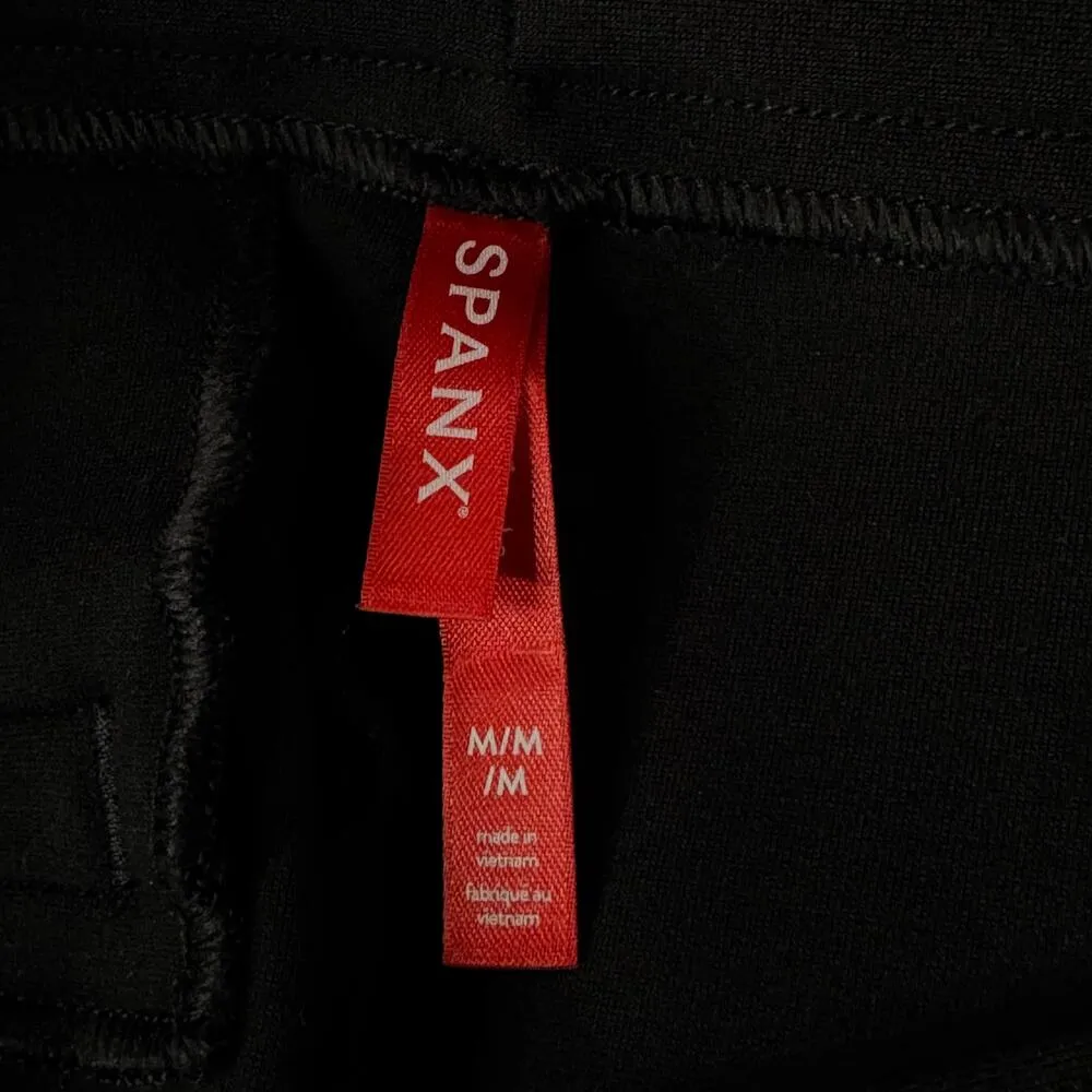 SPANX Medium Wide Leg Ponte Pants Pull-On Stretch Hi-Rise Elastic Waist Black - Image 7