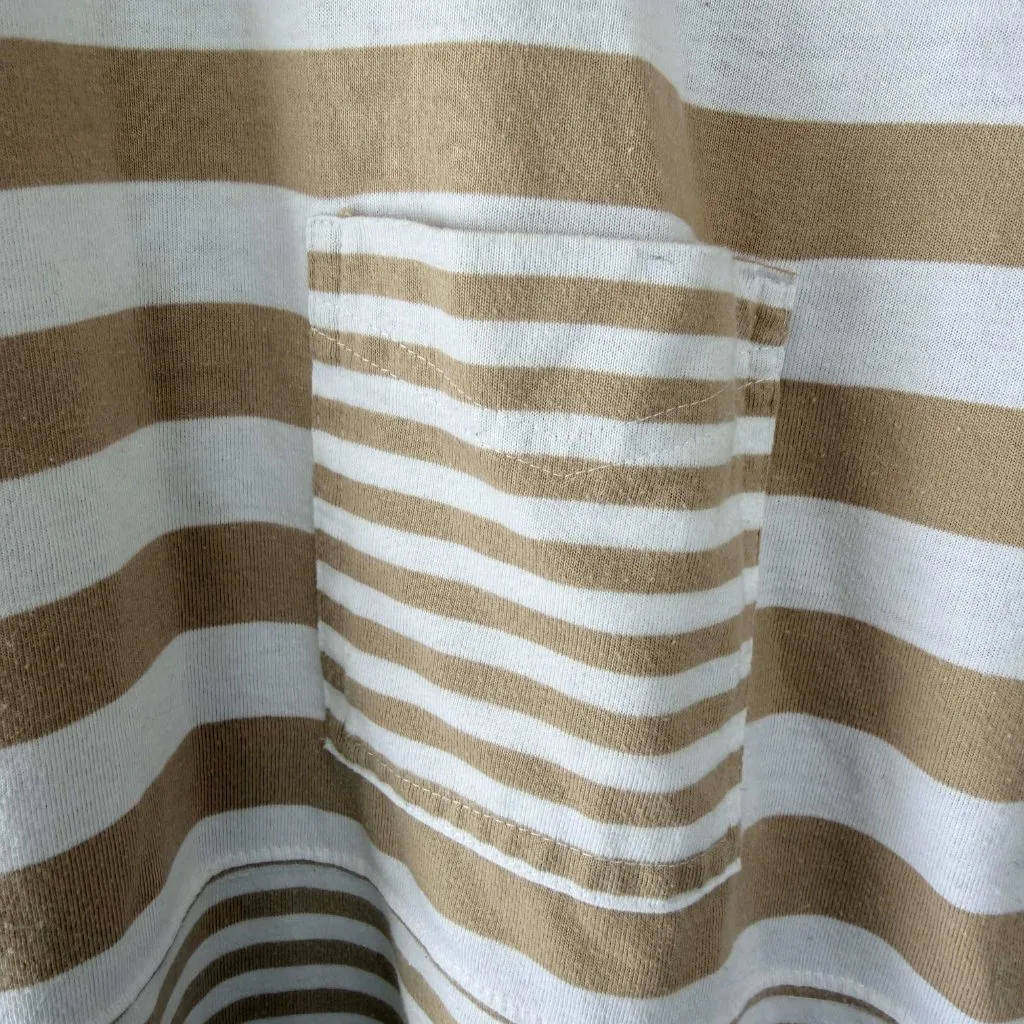 Lindsey Blake Sport Tan White Striped Cotton T - Image 2