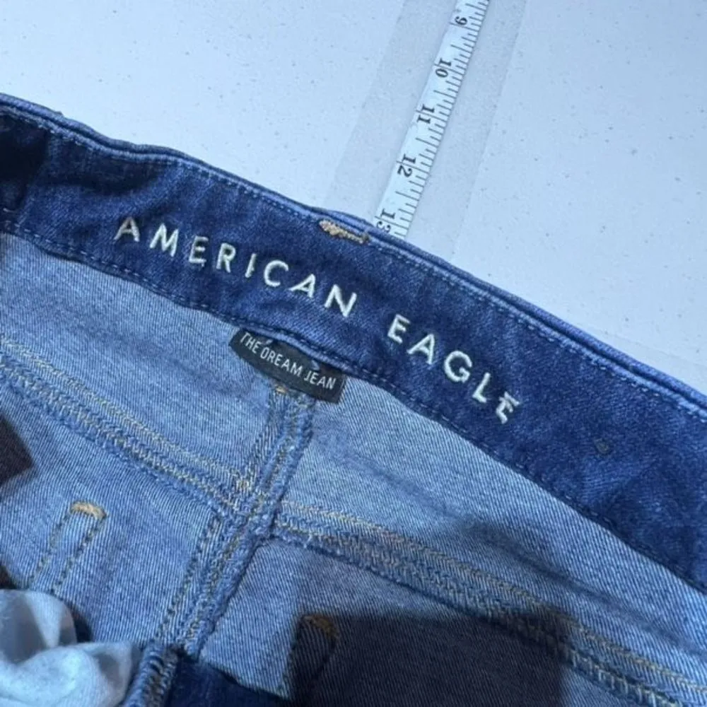 American Eagle Outfitters Women's Distressed Curvy Jegging Jeans Blue Denim Sz 0 - Image 7