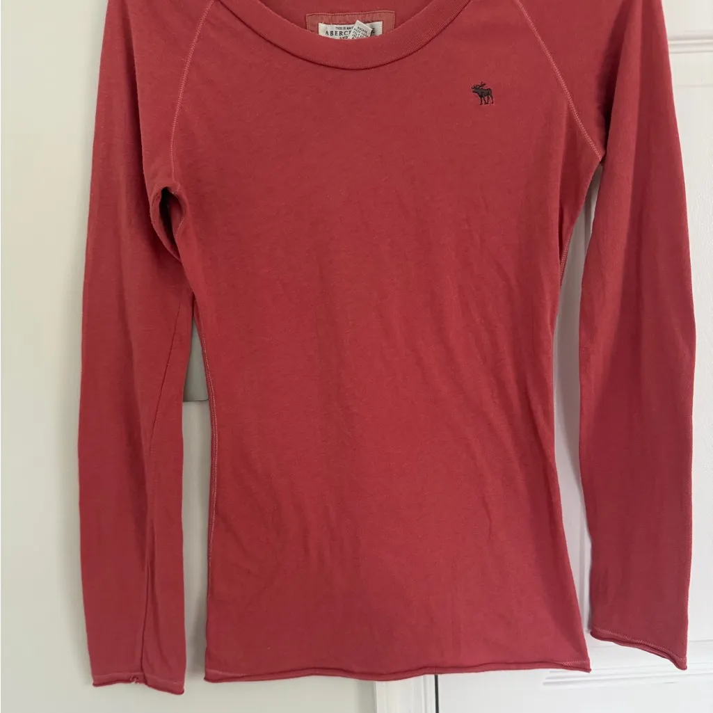 Vintage Abercrombie Fitch Pink Long Sleeve Shirt Babydoll M Y2K Coquette Bella - Image 3