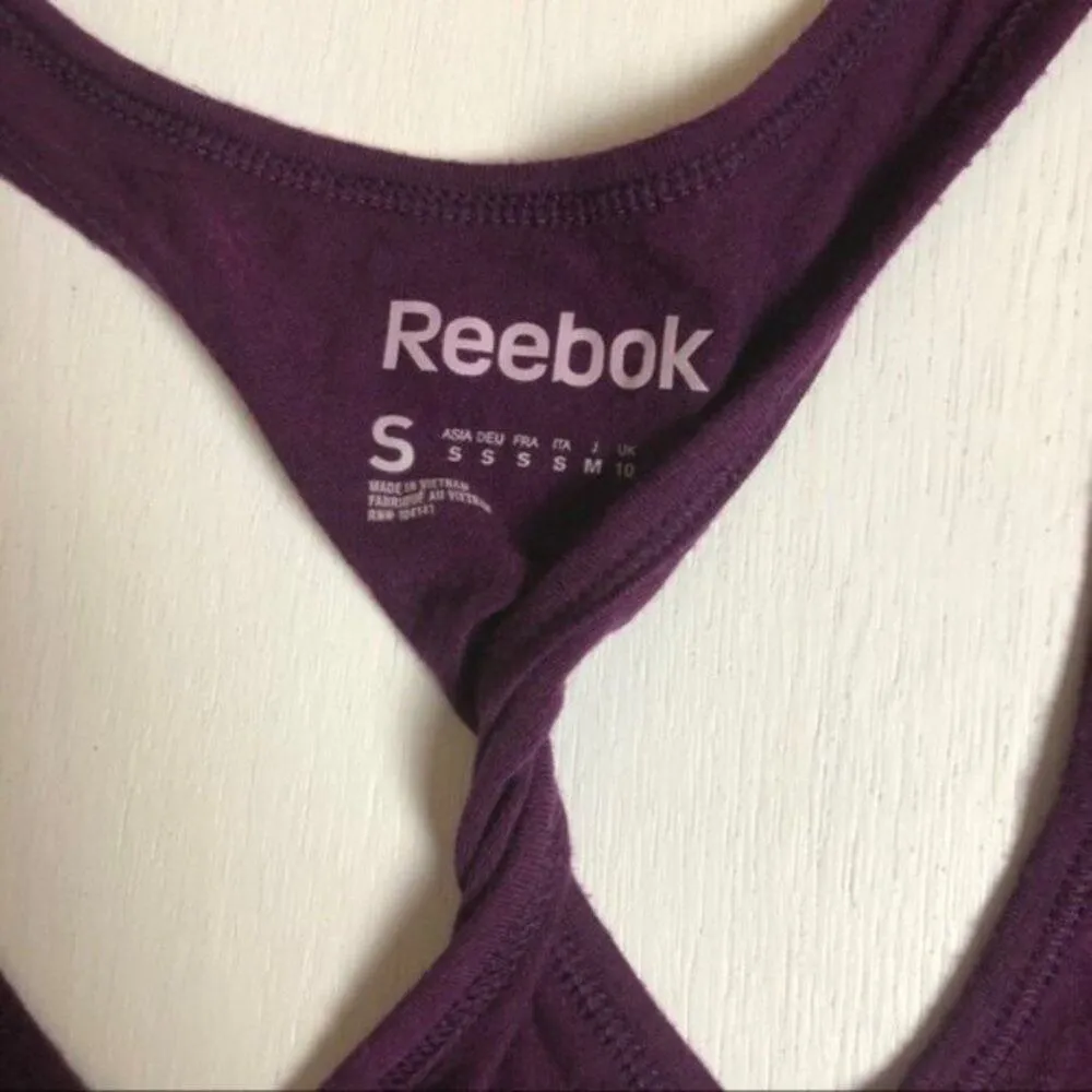 Reebok  Womens Athletic Sporty Graphic Workout Tank in Purple - Image 3
