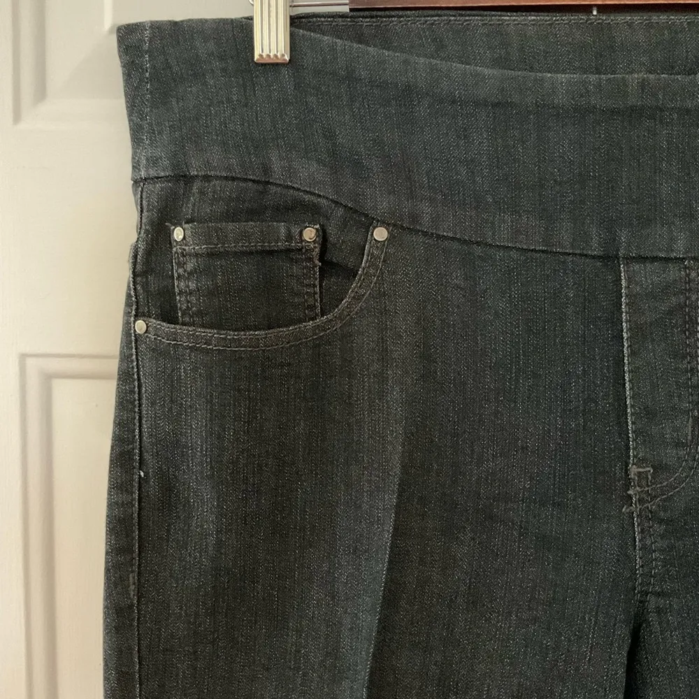 Jag Paley High Rise Boot Leg Pull On Jeans Size 12P Dark Wash - Image 11