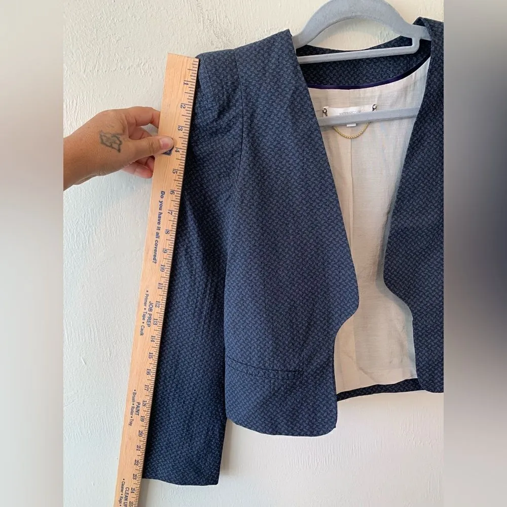 Vanessa Bruno Linen silk‎ blend navy jacket size 36eu 4 US Blue - Image 7