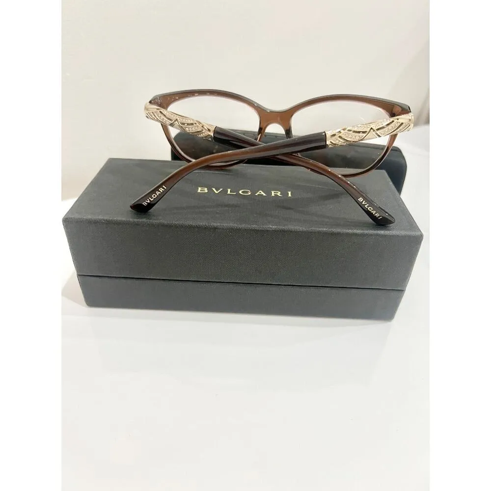 NWT Bvlgari 4126-B Dark Havana Brown Optical Frames Cat Eye Eyeglass - Image 5
