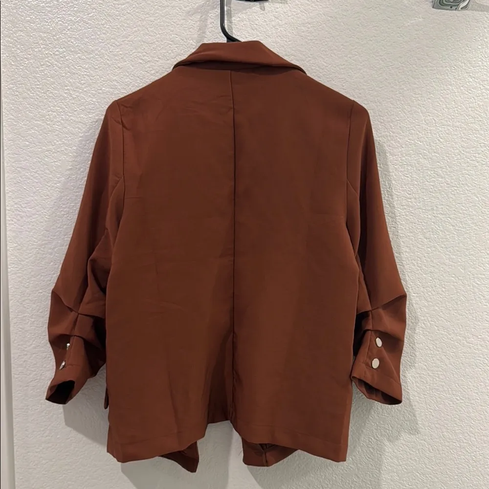 Haute Monde Brown Blazer Relaxed Fit Notched Lapels - Image 4