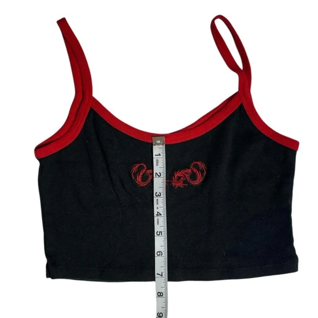 Brandy Melville Cropped Dragon Tank with Red Trim - Image 5