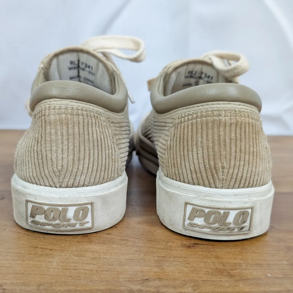 Y2K Ralph Lauren Polo Sport Cord Sneakers Size 8 Brown - Image 7