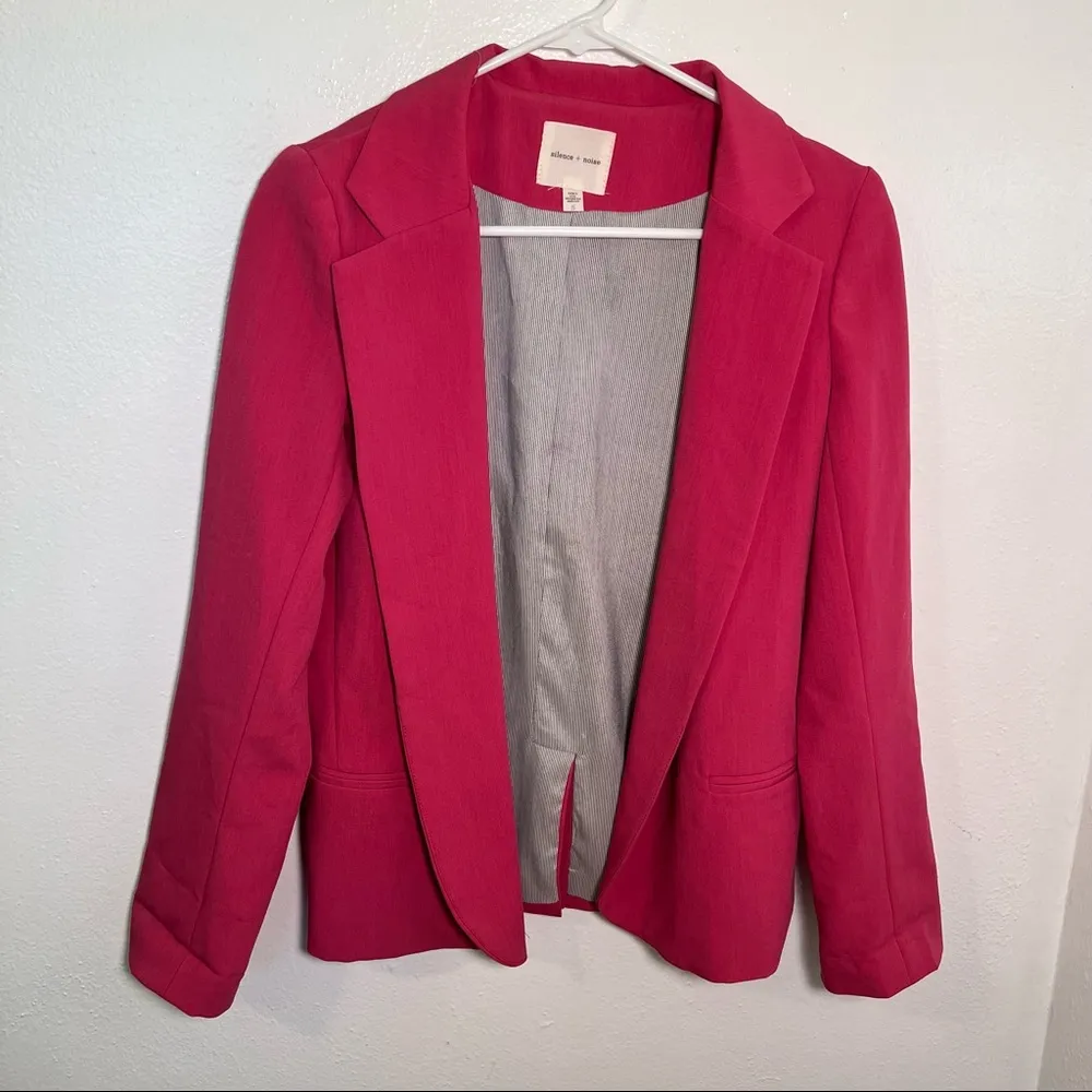 Silence + Noise  Boyfriend Blazer Bright Pink - Image 2