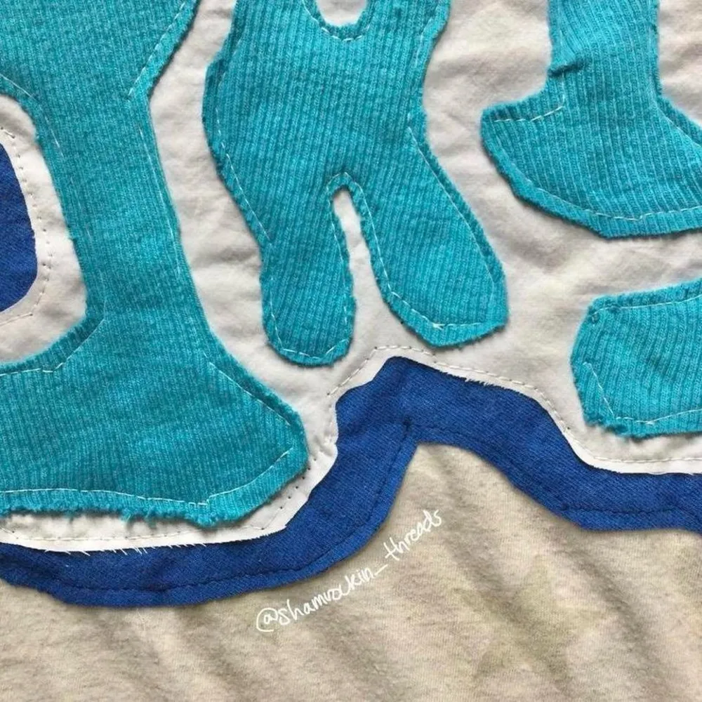 tan star Notre Dame reworked patchwork quilted Irish shirt Size L - Image 6