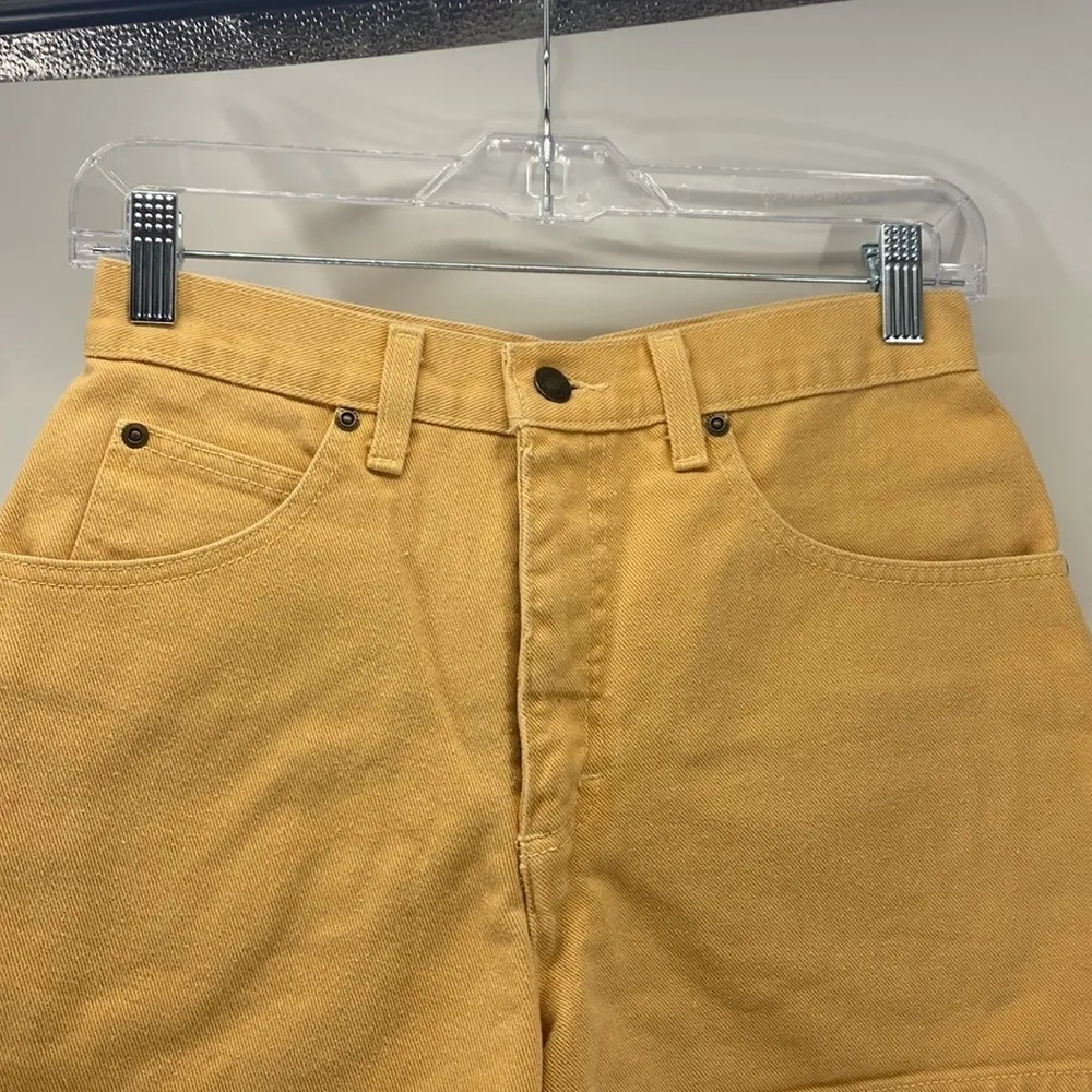 Newport News Jeanology mustard high waisted short shorts 90s - Image 2