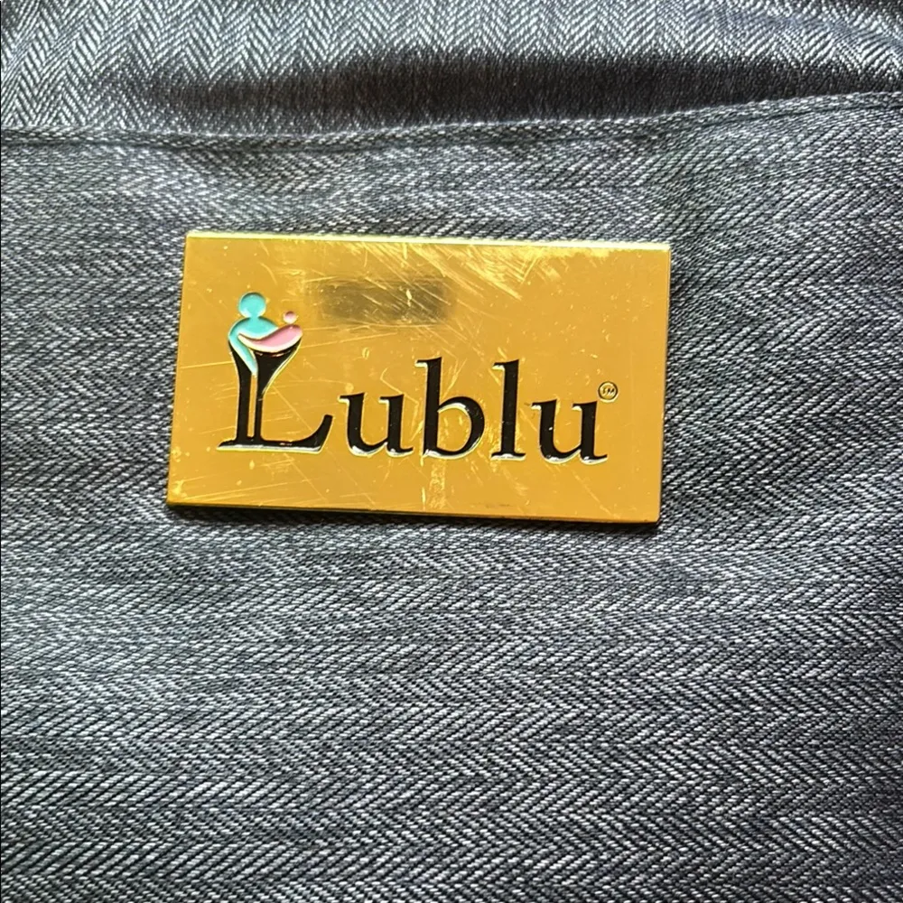 Lublu Denim Diaper Bag Blue EUC - Image 2