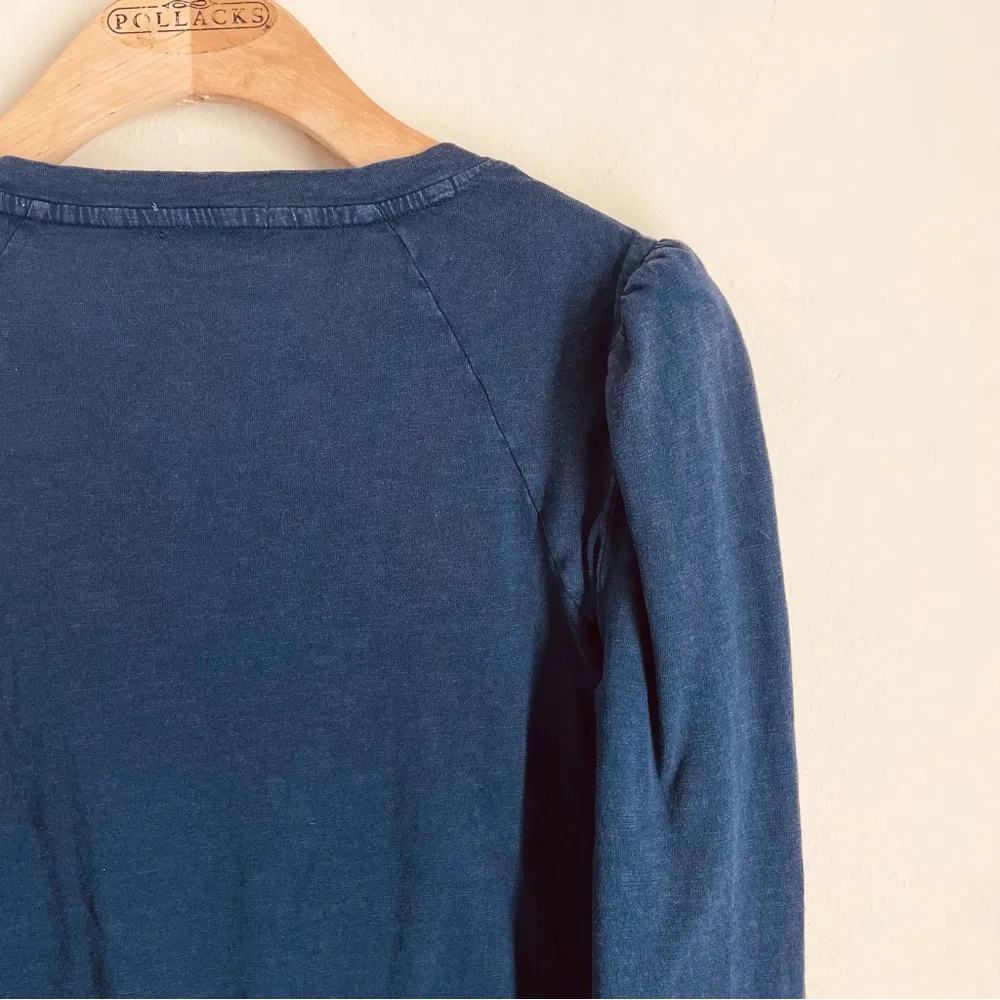 Nic + Zoe NZT Modal Blend Puff Shoulder Long Sleeve Top Blue size XS - Image 4