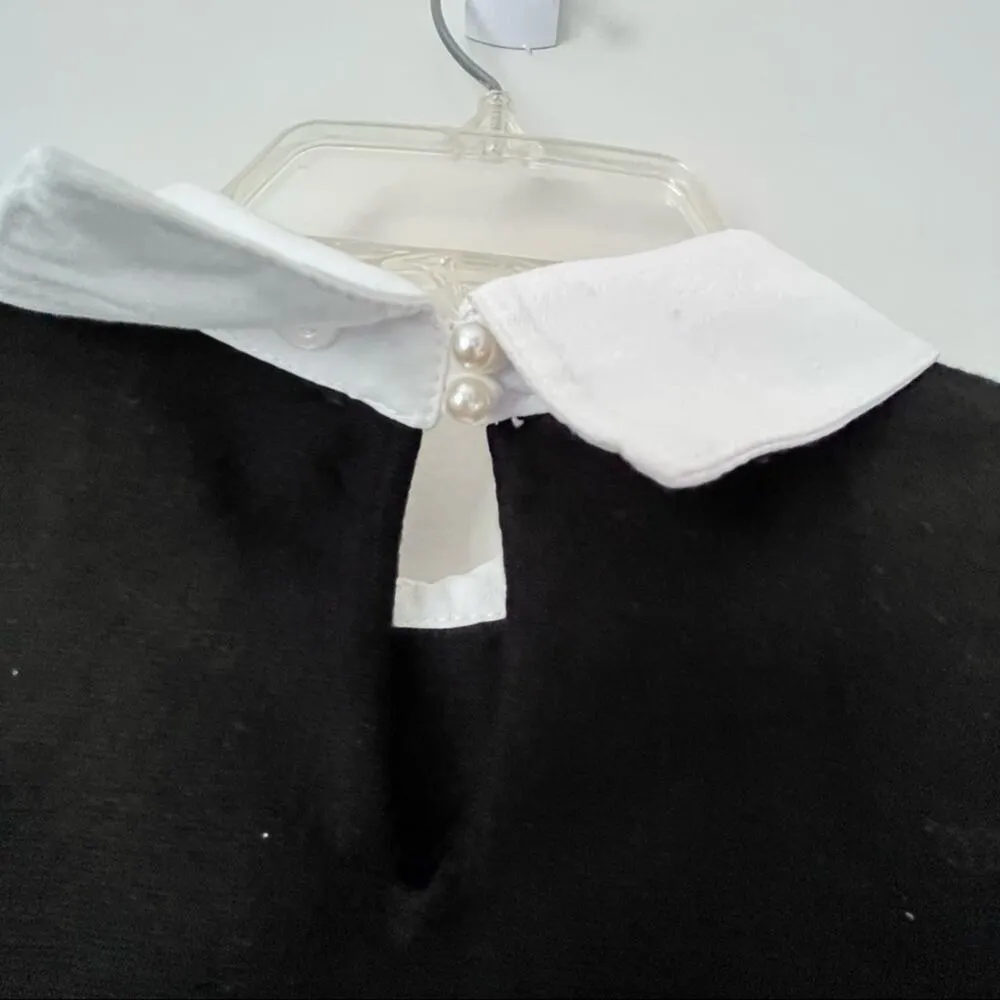 Karl Lagerfeld black knit pearl detail sweater size XS - Image 5