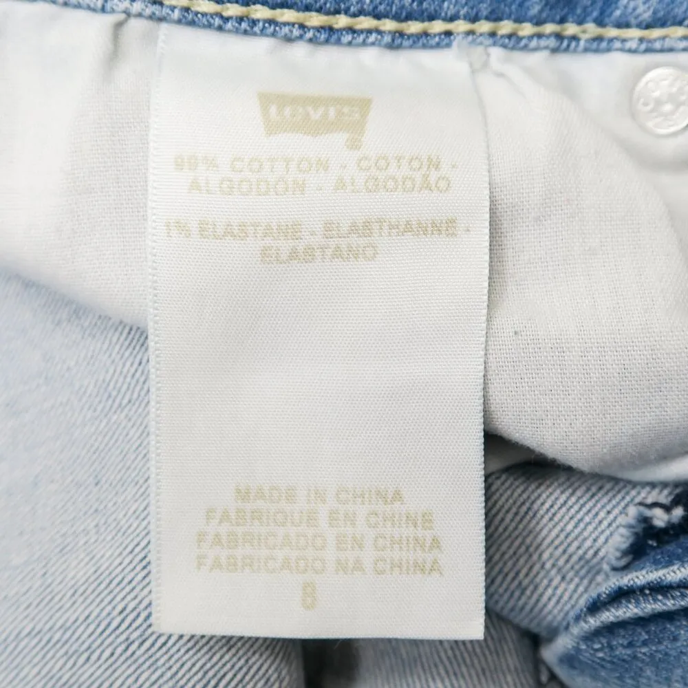 Levis Light Wash Mid Rise Denim Mini Skirt - Image 8