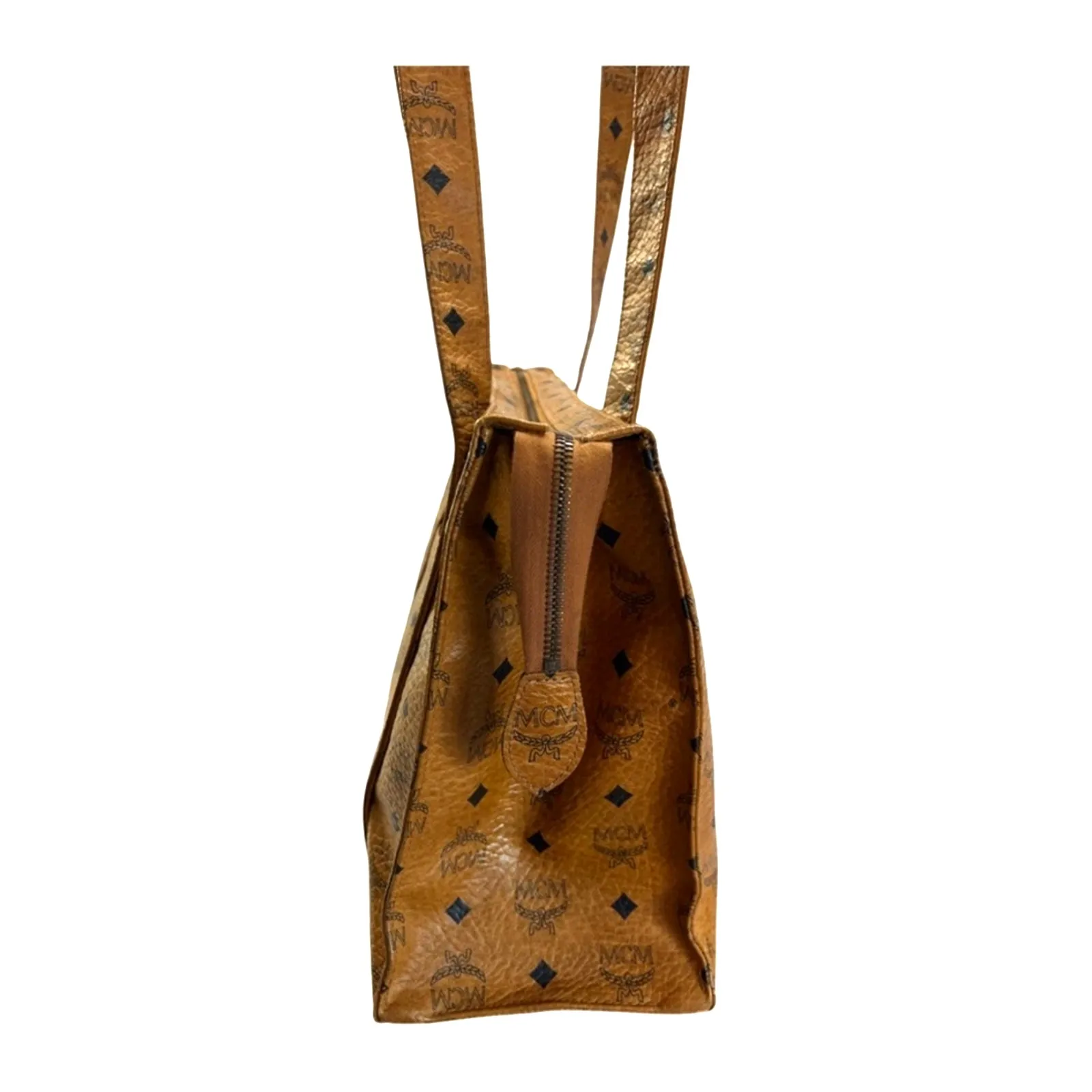 Vintage MCM Cognac Visetos Tote Bag Made in Germany Coated Canvas Shopper - Image 6