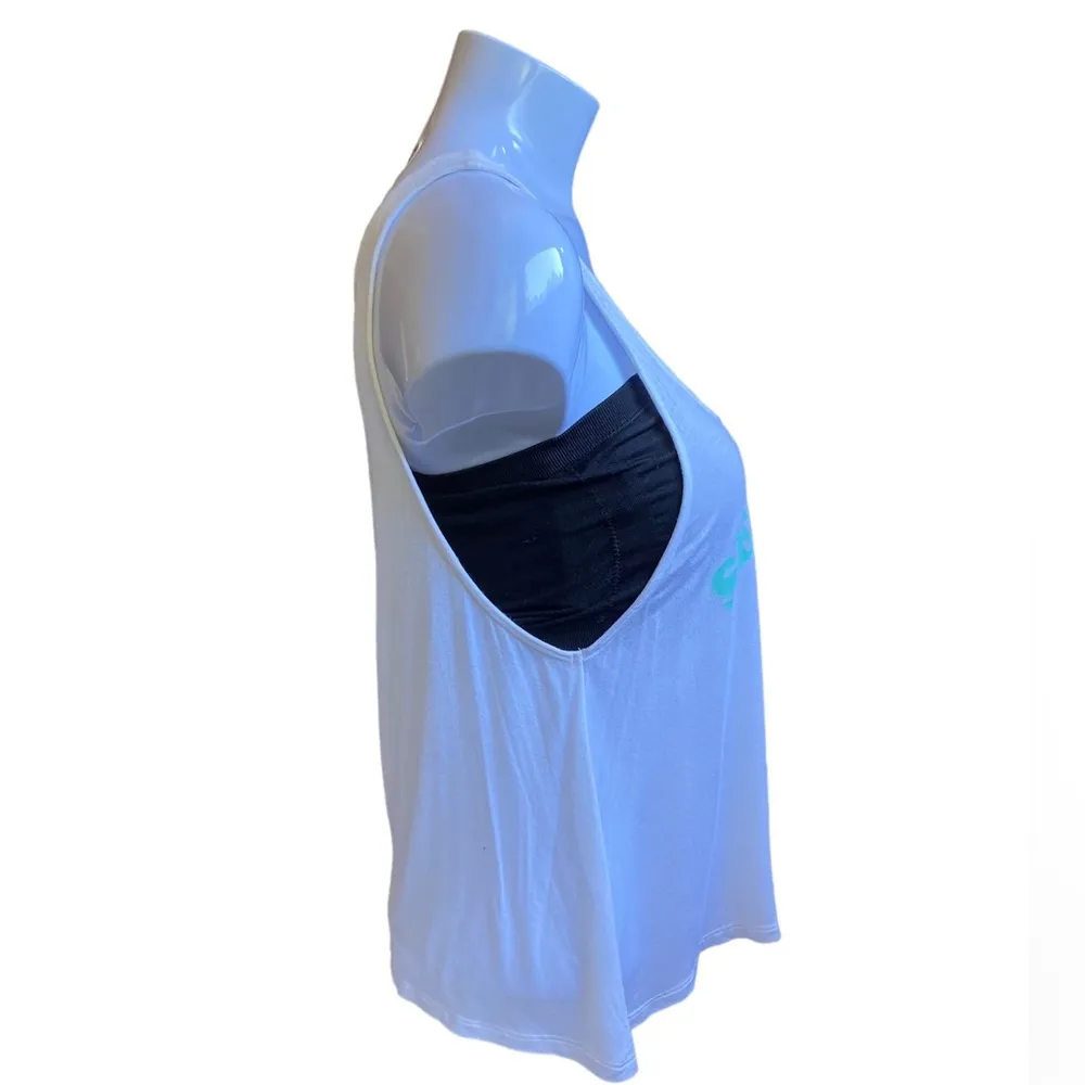 PINK Victoria's Secret White Loose Fit Super Soft Tank "SEAS THE DAY" - Image 2