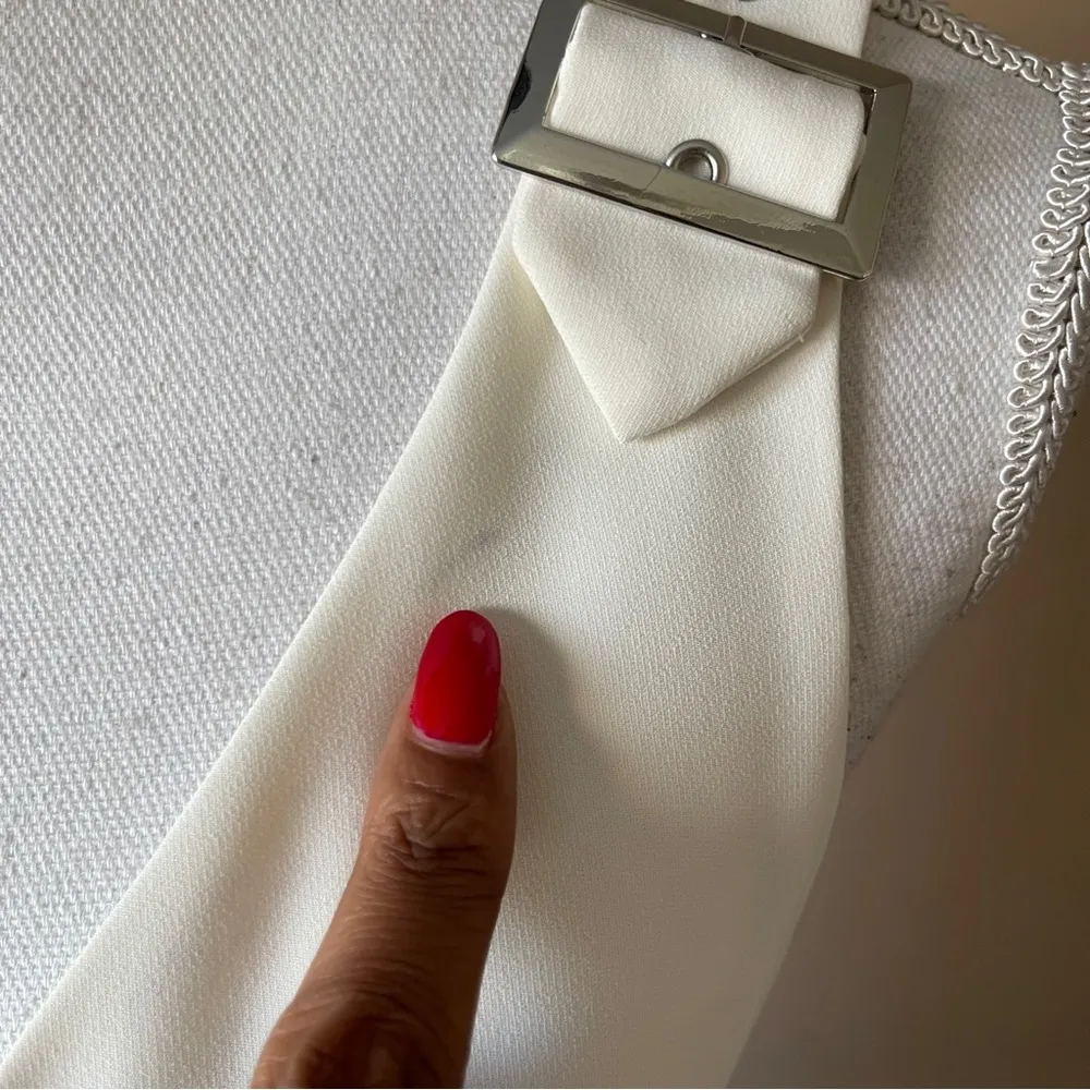 AMANDA UPRICHARD | Cream V-neck A-line Mini Dress Sz S - Image 58