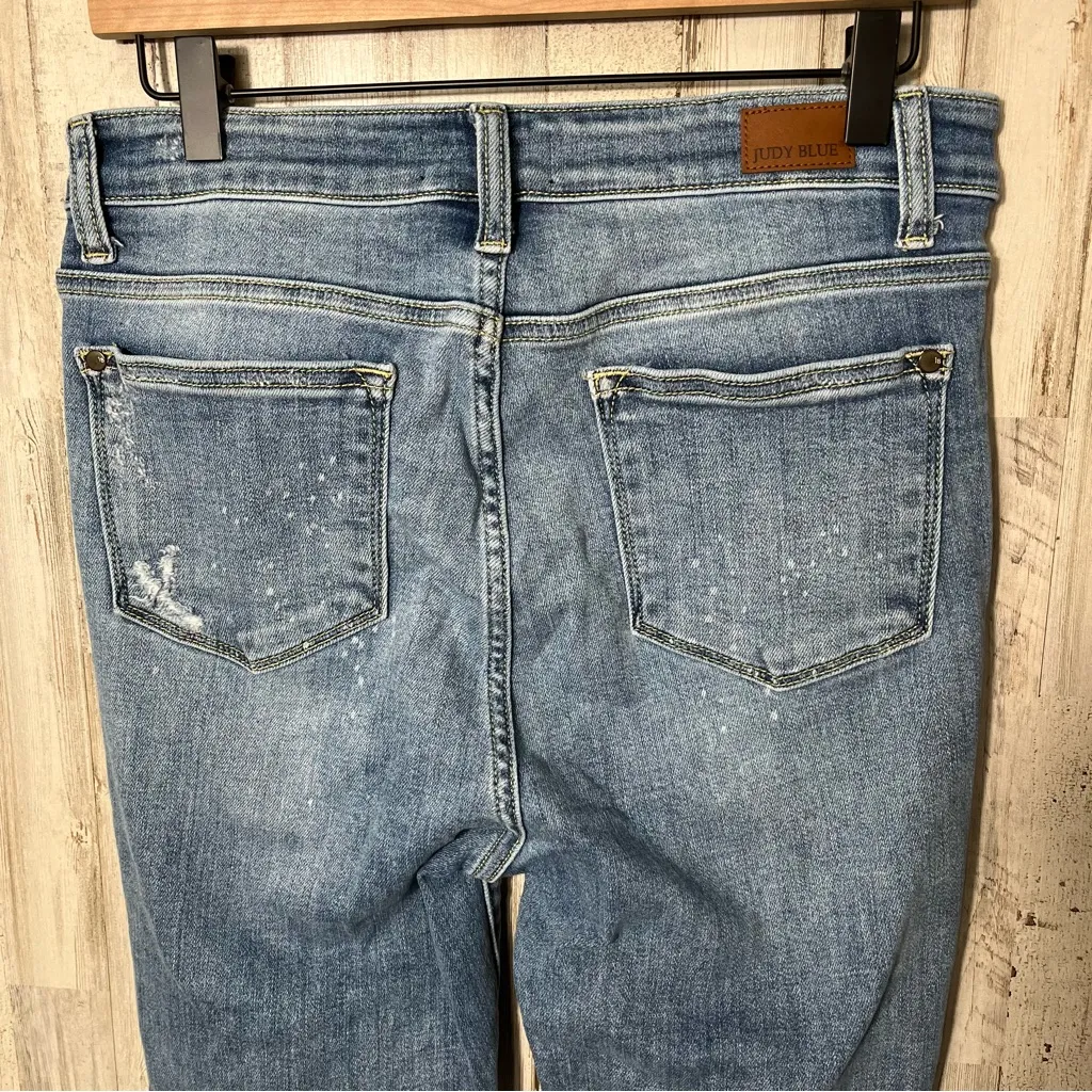 Judy Blue Distressed Skinny Fit Size 9/29 High Rise Waist Medium Wash - Image 6