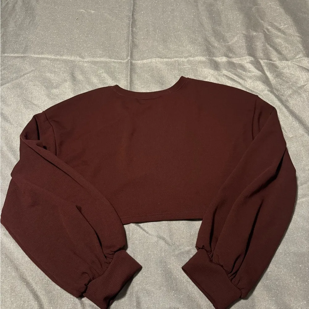 SHEIN Wine Red Long Sleeve Top - Image 2