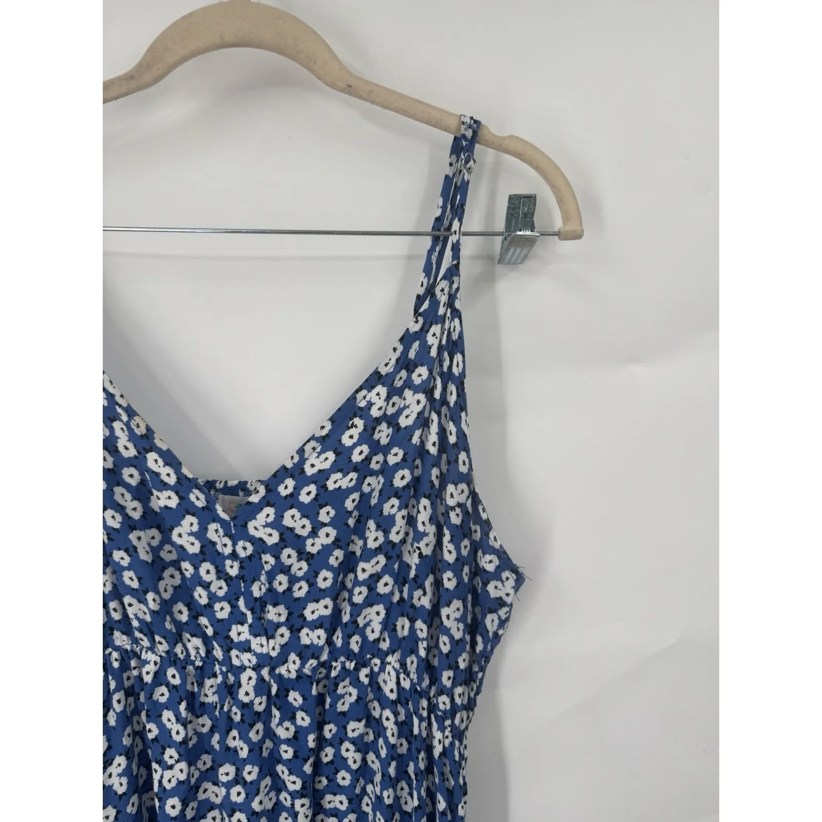 Pacific Vibes Floral Blue Midi Dress Women XXL Sundress Beach Coastal Preppy Size undefined - Image 8