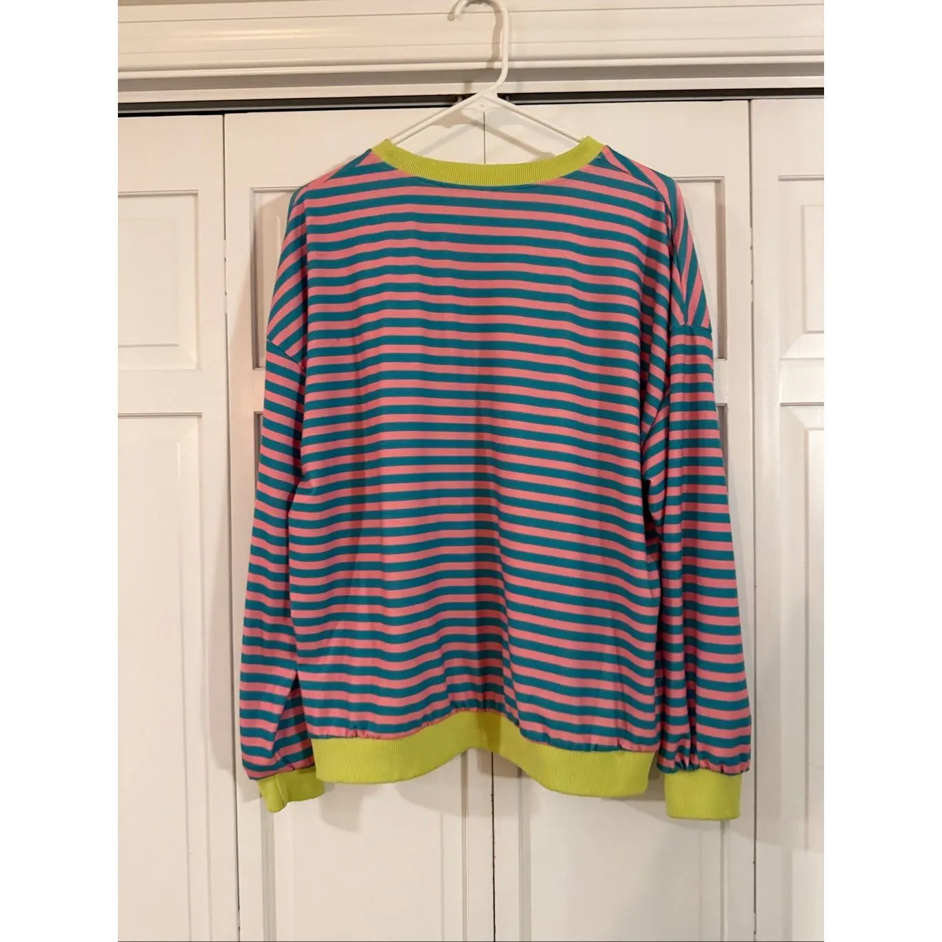 Amazon striped oversized crewneck sweater size M - Image 4