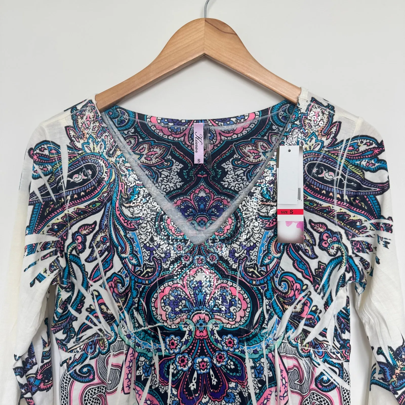 Kiara Top Women S Cream Pink Blue Black Sequin Detail Collar Babydoll Y2K Bling - Image 3