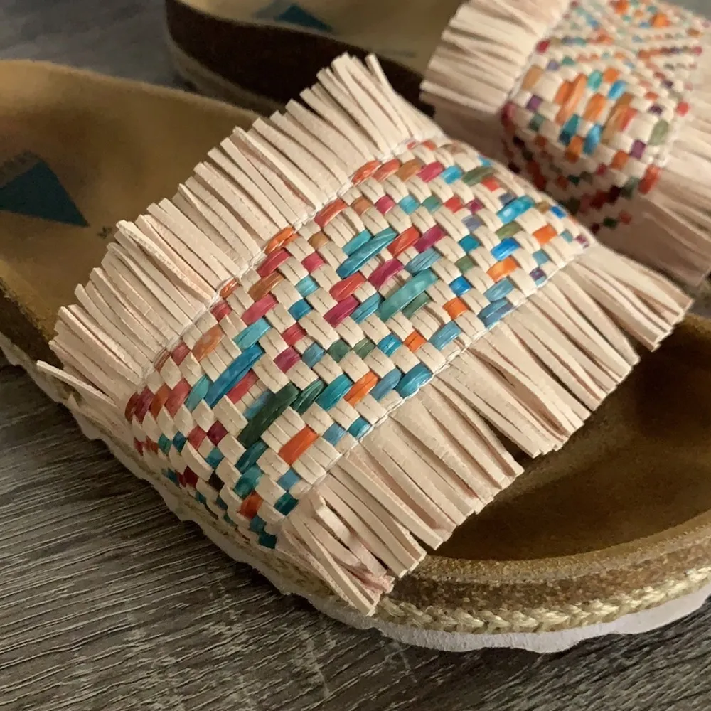 Verbenas | Fringe Slide Sandal Weaved Cork Footbed Size undefined - Image 2