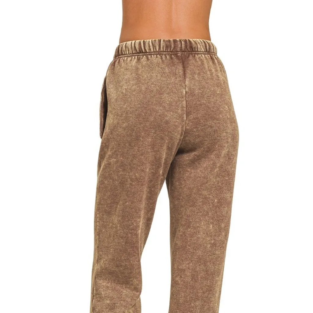 Zenana Acid Wash Fleece Sweatpants with‎ Pockets - Image 4