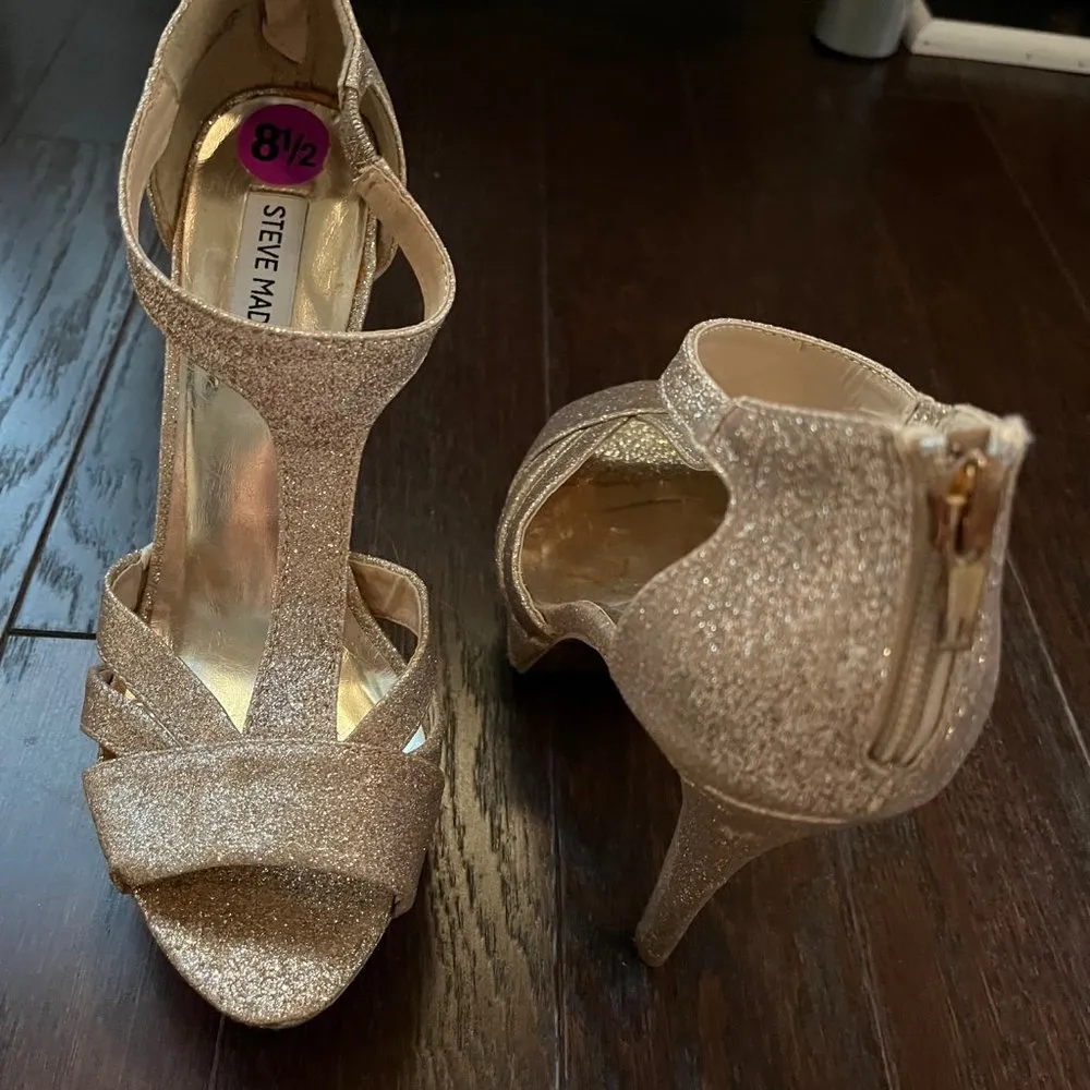 Steve Madden sparkly light pink Heels Size 8.5 - Image 2