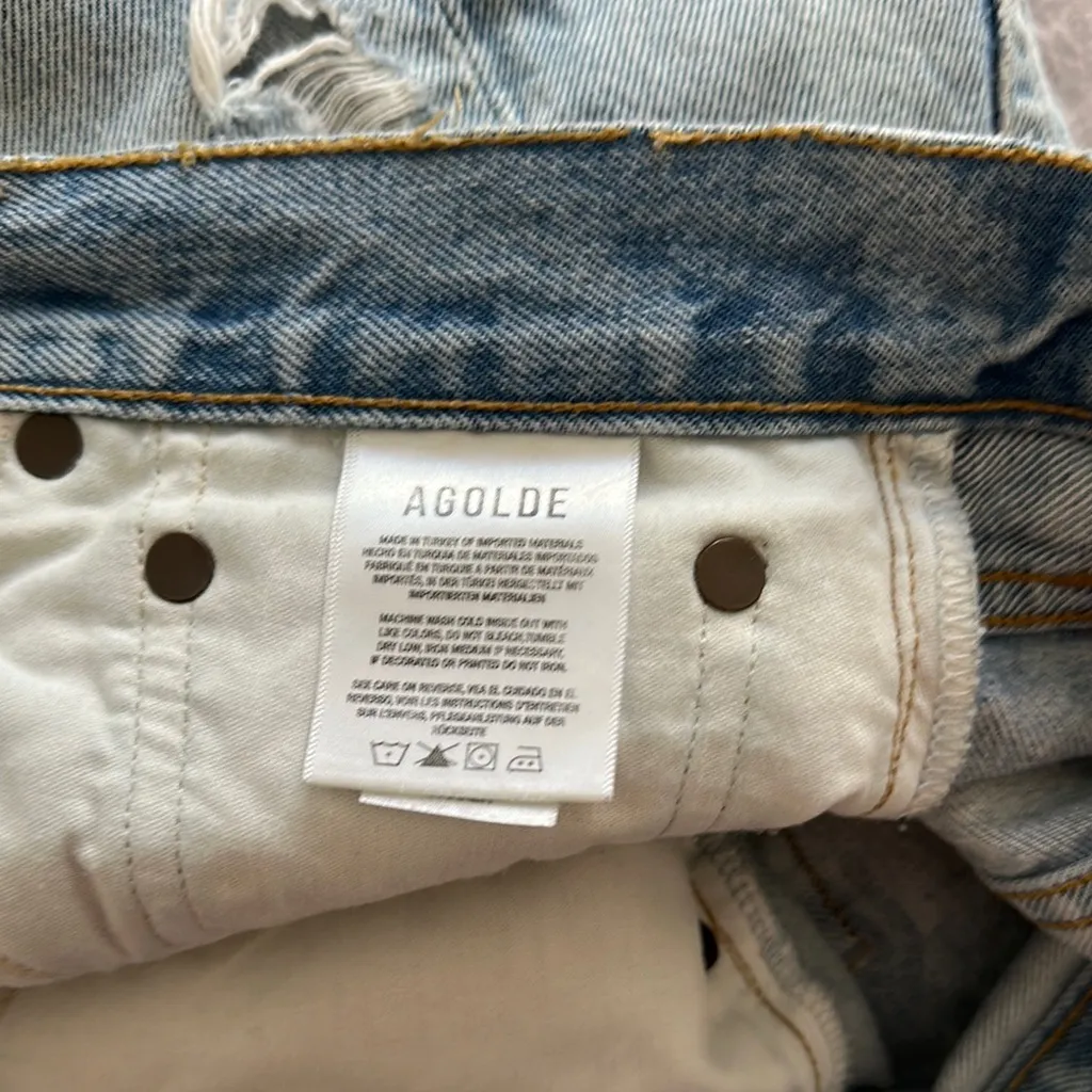 Agolde Light Blue Jean Shorts - Image 5