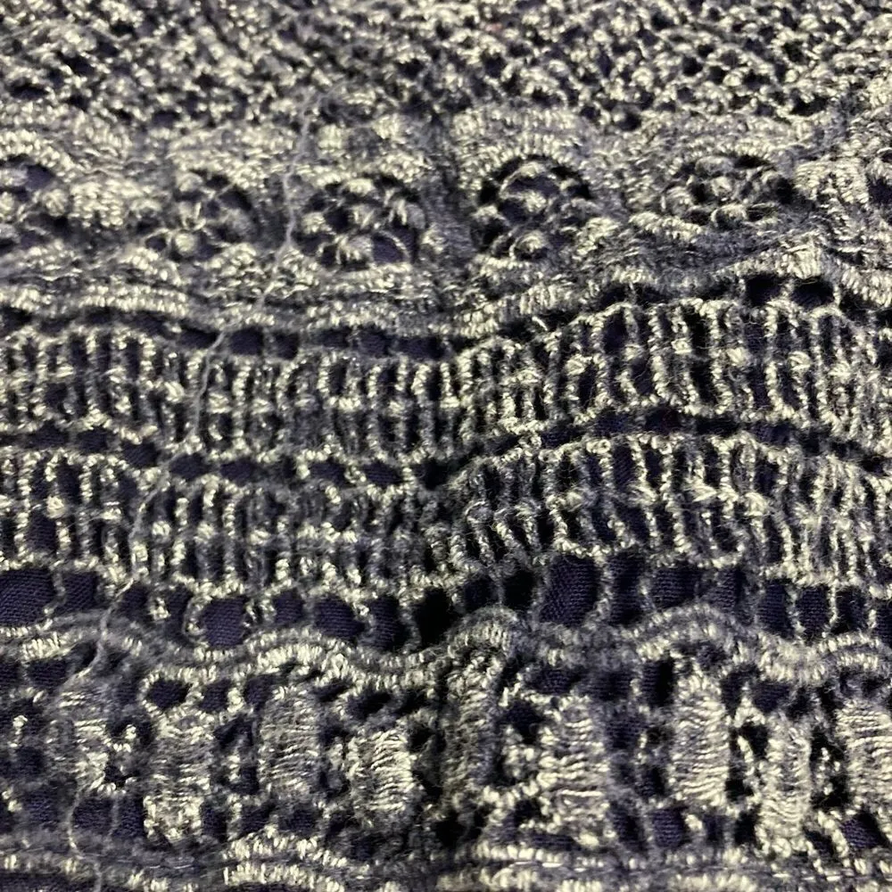 MAX EDITION,Women’s Blue/Gray Embroidered, Crinkled Top, boat neckline,Sz Medium - Image 5