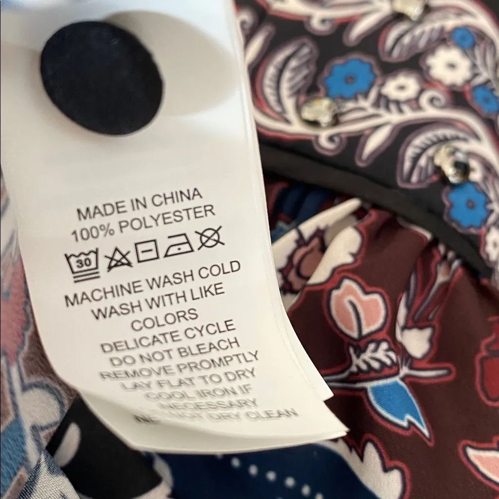 Kate Spade Patchwork Rosetta Dress size 6 Deep Russet Blue and silver studs - Image 10