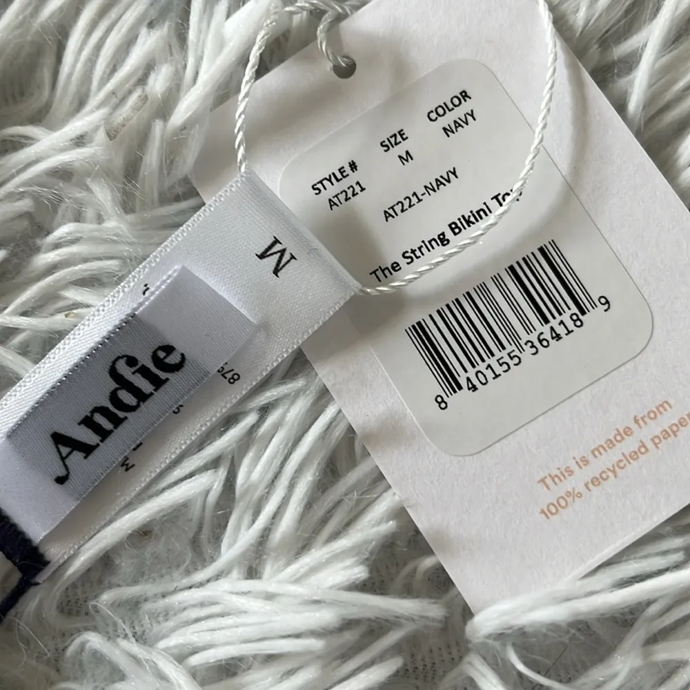 Andie Swim Women’s String bikini top AT221-Navy size Medium - Image 3